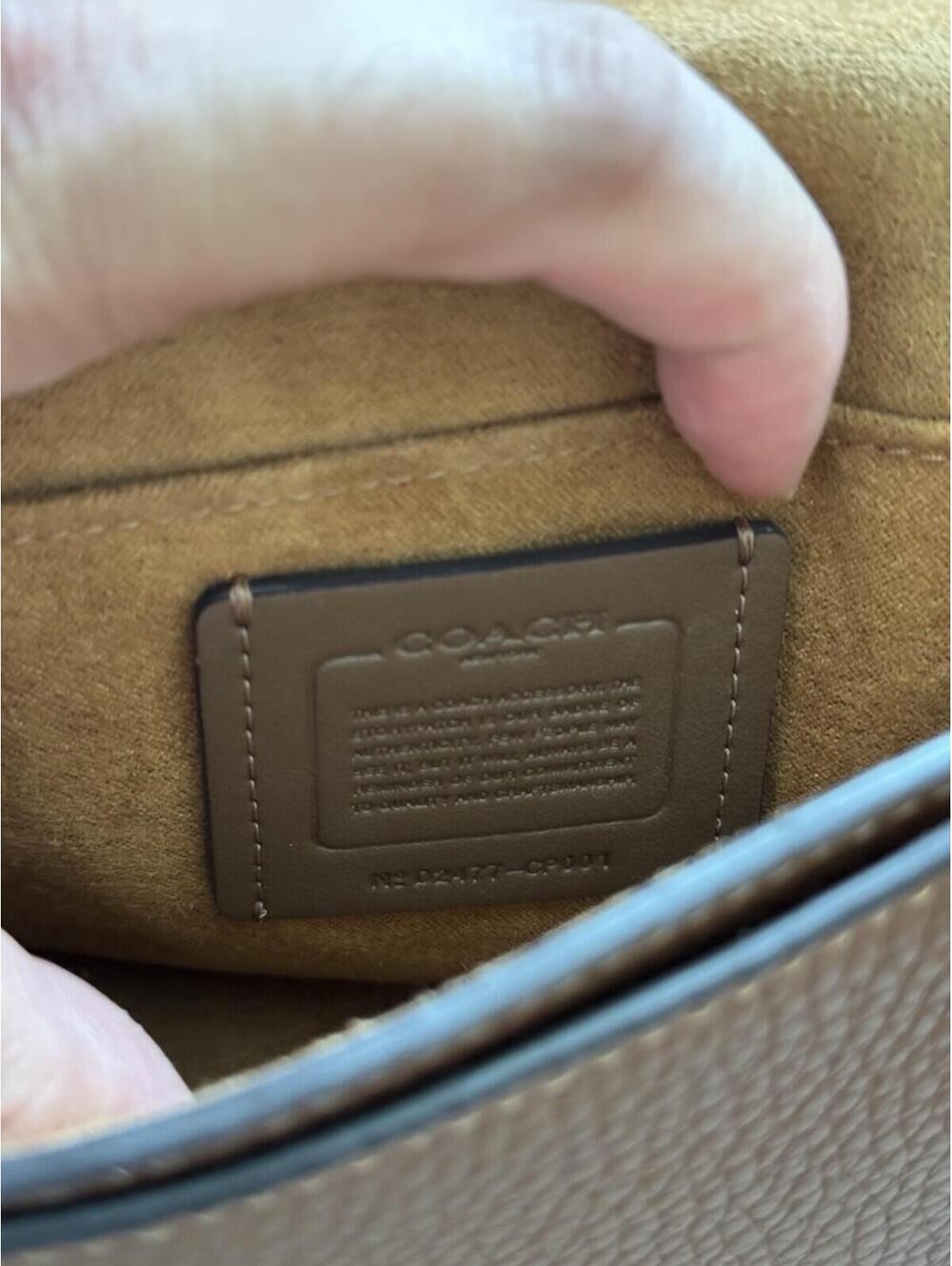 Coach Amelia Small Saddle Bag Pebbled Leather Tan Brown Crossbody - Picture 6 of 9
